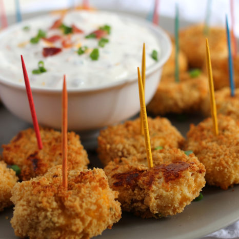 Baked Stuffed Mashed Potato Bites with Dipping Sauce
